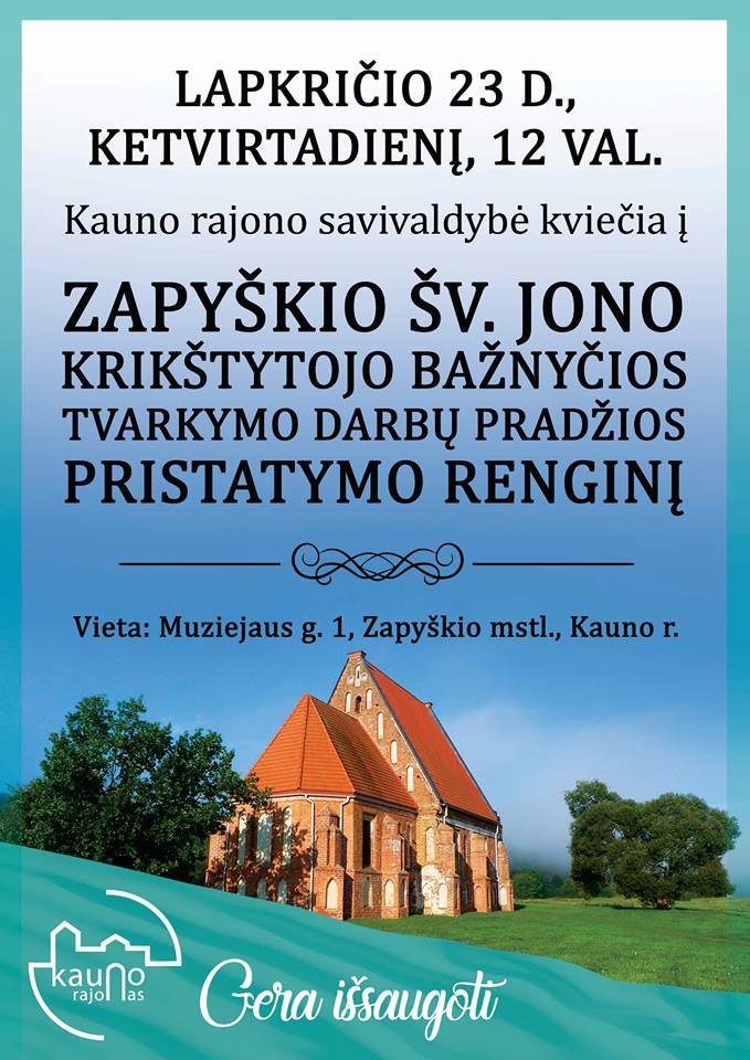 Prasideda Zapyškio bažnyčios atnaujinimo darbai